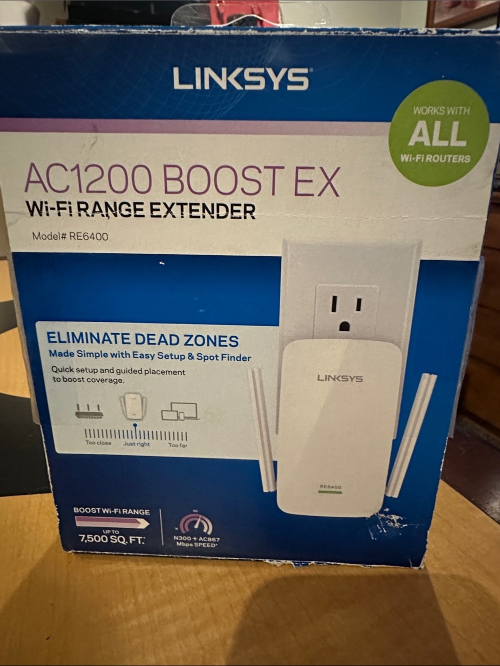 Linksys AC1200 Boost EX Wi‑Fi Range Extender White